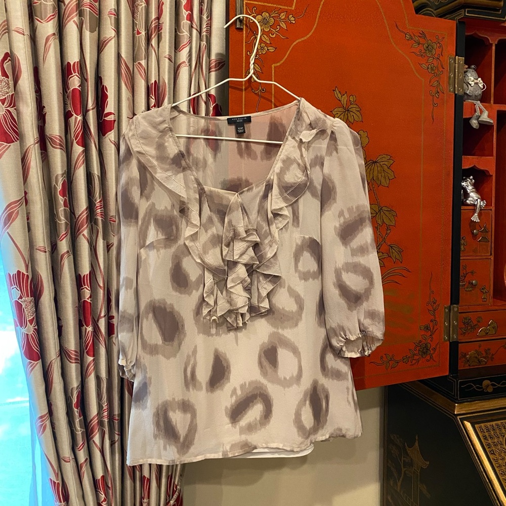 Ann Taylor silk top with ruffles